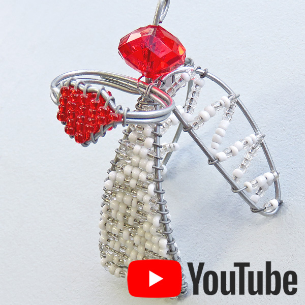 beaded angel heart christmas decoration youtube video