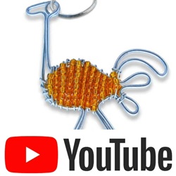 beaded keyring ostrich orange youtube video