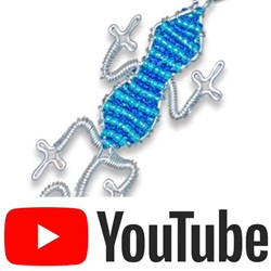 beaded blue gecko keyring youtube video