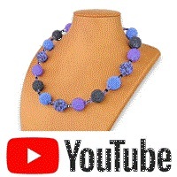 african beaded bobble necklace lilac blue metallic grey youtube video