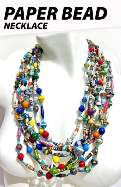 Paper Beads Necklace African | WHOLESALE
