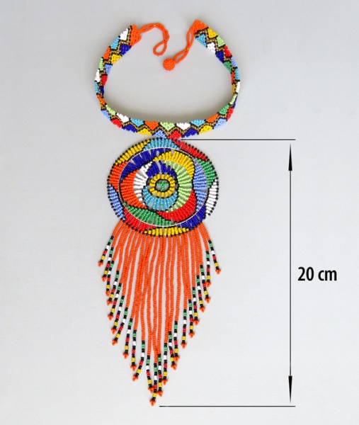 4 african beaded necklace large circle tassel5
