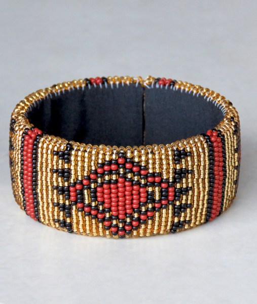 african beaded bangle wide 5