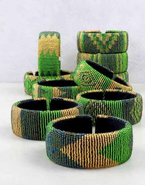 African Beaded Bangles Wide