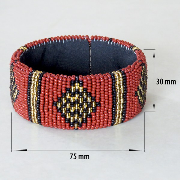 african beaded bangles zulu brown black gold silver size
