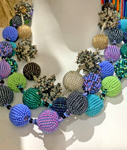 african beaded bobble necklaces