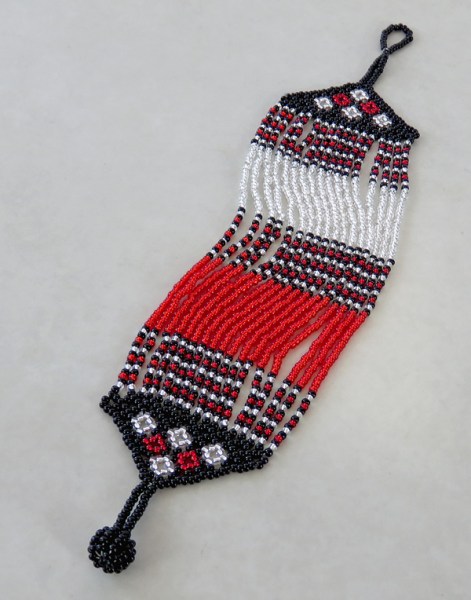 african beaded bracelet sibaya red silver black6