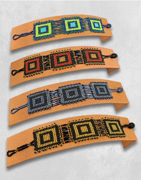 african beaded bracelet square mixed colours8