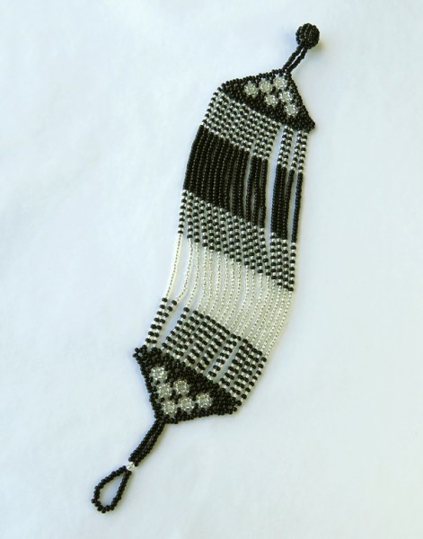 african beaded bracelets silver black8