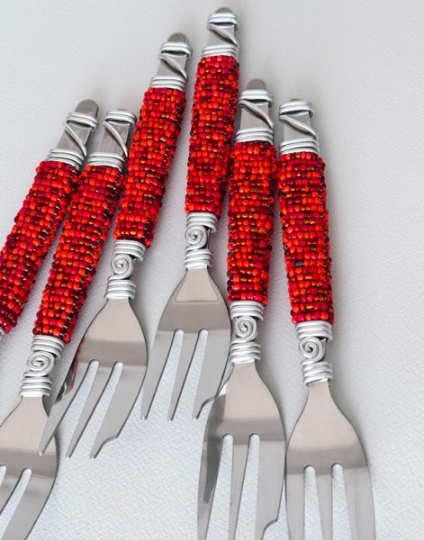 African Beaded Salad Servers South Africa