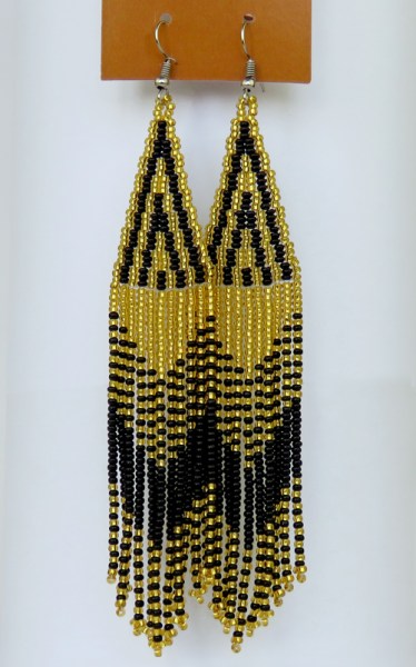 african beaded earring thonga gold black 4