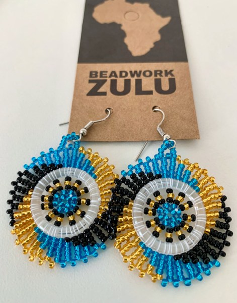 african-beaded-earrings-blue-gold-black