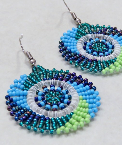 african-beaded-earrings-circle-lime-nebula-aqua-jade