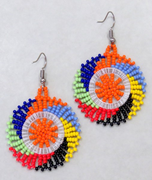 african beaded earrings circle zulu colours 2