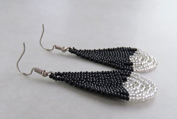 african beaded earrings large simbithi silver black 2