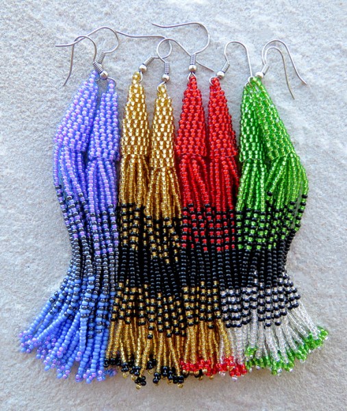 african beaded earrings lukimbi mixed colours