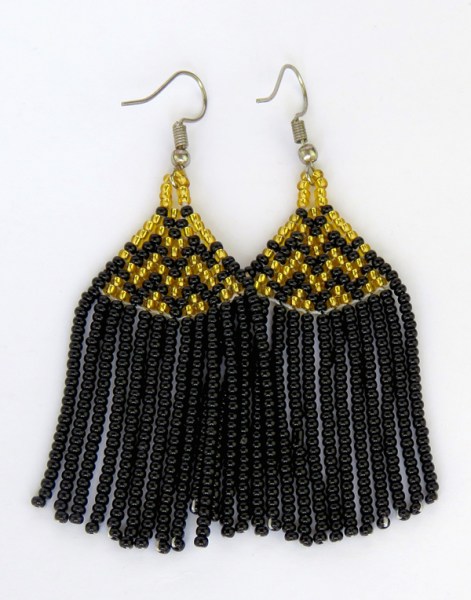african beaded earrings phinda black gold 19
