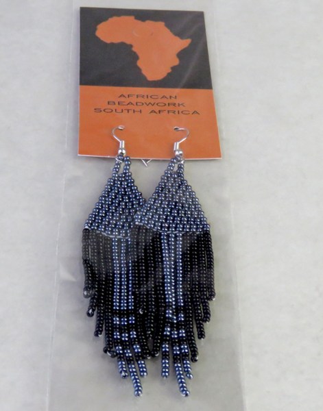 african beaded earrings shiduli black metallic grey6
