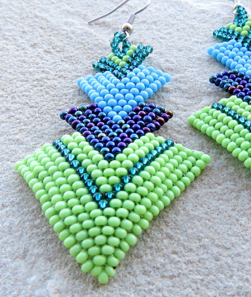 african beaded earrings singita lime nebula aqua jade4