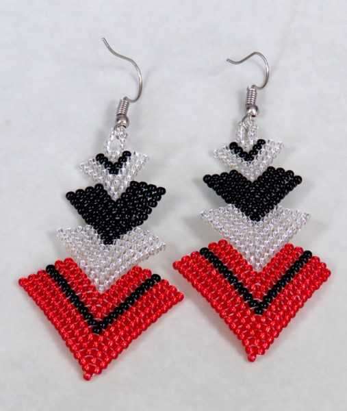 african beaded earrings singita red silver black9