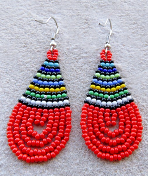 Large Teardrop Earrings | AFRICAN BEADWORK