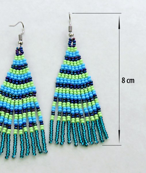 african beaded earrings tembe lime nebula aqua jade size