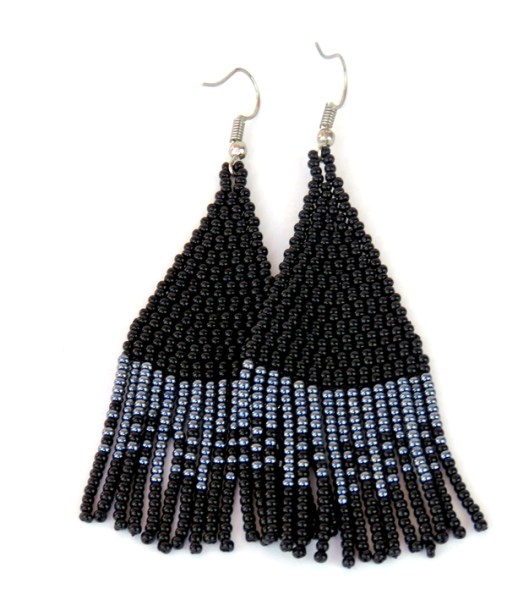 African Beaded Earrings Tembe Large Mixed