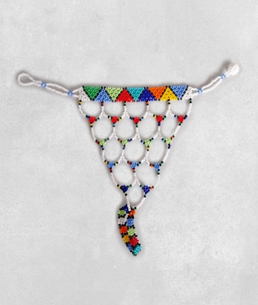 african beaded glove white7