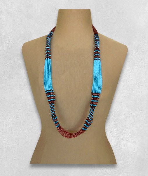 African Beaded Necklace Mvovo Design.