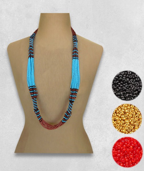 African Beaded Necklace Mvovo Design.