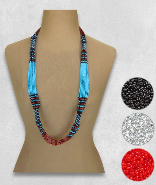 African Beaded Necklace Mvovo Design.