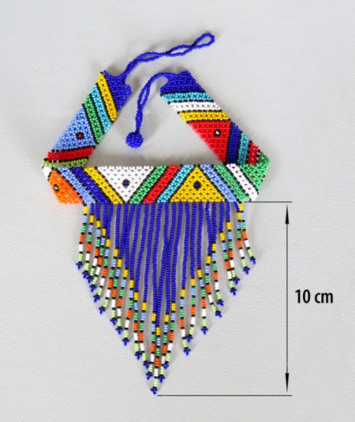 african beaded necklaces choker tassel dark blue size