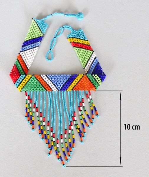 african beaded necklaces choker tassel light blue size