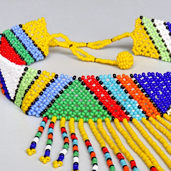 african beaded necklaces choker tassel yellow 7