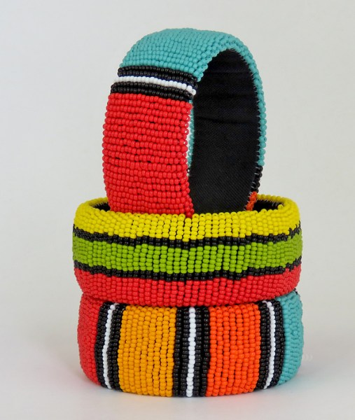 African Beaded Bangles Wide
