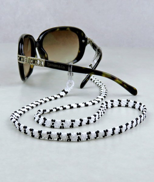 african beaded sunglass lanyards black white