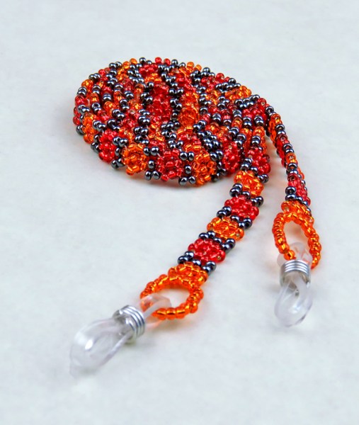 african beaded sunglass lanyards red orange metallic grey 13