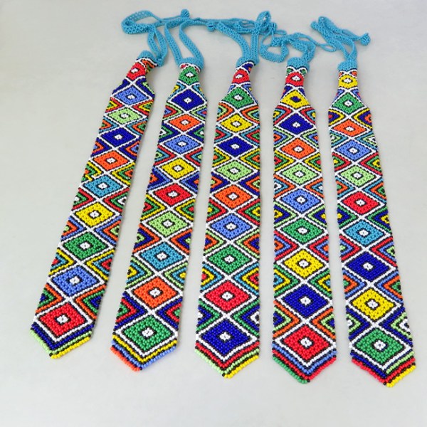african beaded ties zulu colours 8