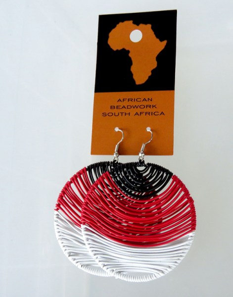 african earrings ulusaba red black white