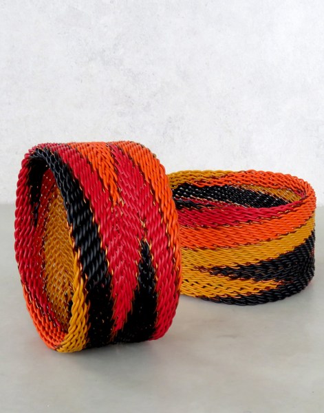 african telephone wire bangles wide sunset 2