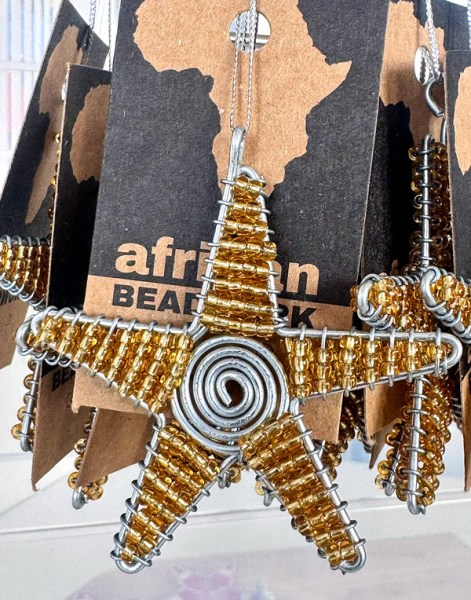 Beaded Gold Christmas Stars | SOUTH AFRICA