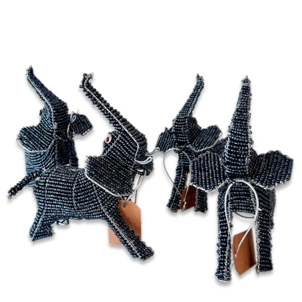 African Beaded Elephant Reaching Grey