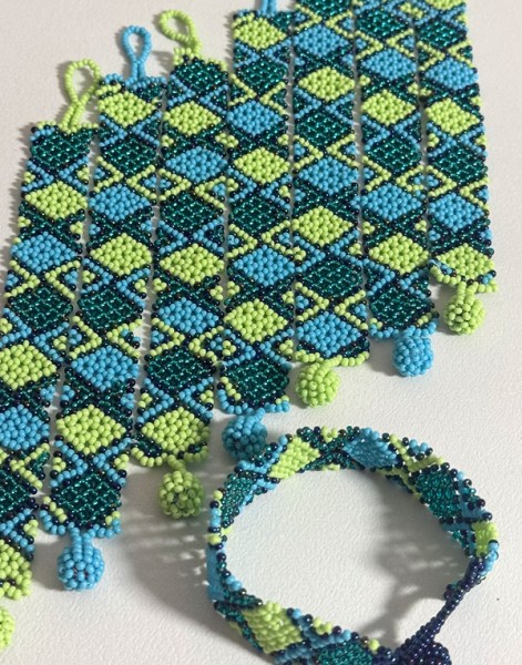 Beaded Bracelets Midi Lime Nebula Aqua Jade