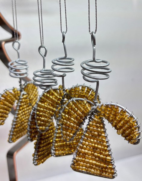 African Beaded Christmas Angel 2 Gold