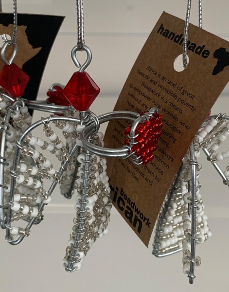 Beaded Angel Heart Christmas Decoration | WHOLESALE