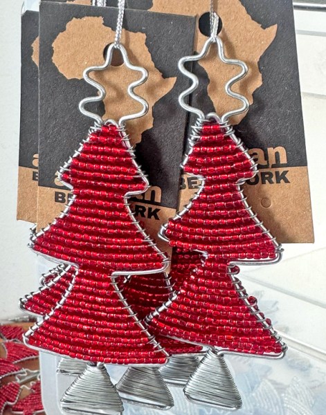 African Beaded Christmas Tree Gold | SOUTH AFRICA