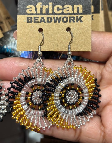 Circle Earrings Gold Silver Black