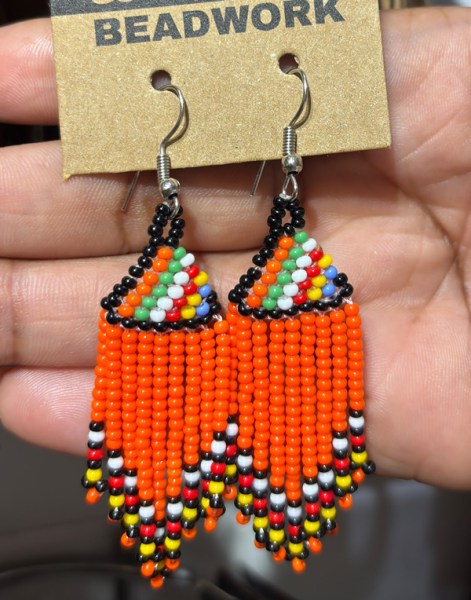 Beaded Short Tassel Earrings African Colours