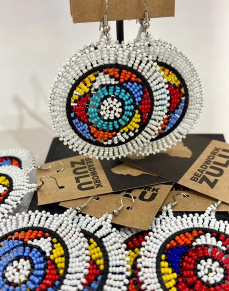 Large Circle Earrings White