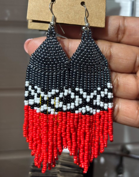 African Beaded Earrings Londolozi Red